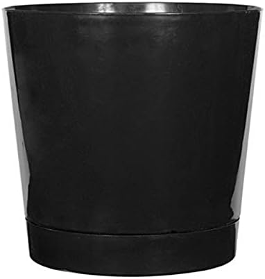 Novelty Root & Vessel Majestic Full Depth Round Cylinder Pot, Glossy Black, 14-Inch (10148) by RootVessel