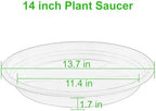 5 Pack of 14 inch Plant Saucer, Large Plant Tray, Heavy Sturdy Plant Drainage Tray for Indoors, Bird Bath Bowls, Sturdy Plastic Pot Tray for Planter (Brown) - Image 2