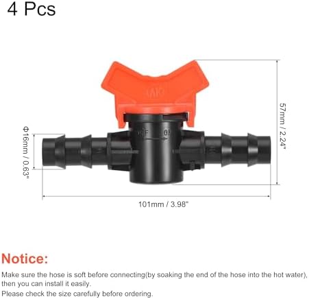 2/3/4Pcs Barbed Ball Valve 1/4" 16mm 19mm 25mm 19mmx16mm Barb Connector Shut Off Switch Plastic for Irrigation Drip Tube(16mm 4Pcs) - Image 2