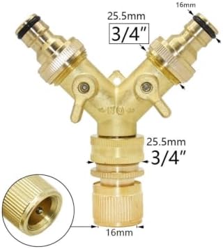 Dual Outlet Water Splitter Valve 3/4" Thread Garden Tap Hose Water Splitter 2-Way Irrigation Valve Y Type Watering Adjustable Switch Controller - Image 2