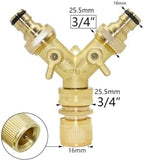 Dual Outlet Water Splitter Valve 3/4" Thread Garden Tap Hose Water Splitter 2-Way Irrigation Valve Y Type Watering Adjustable Switch Controller - Image 2