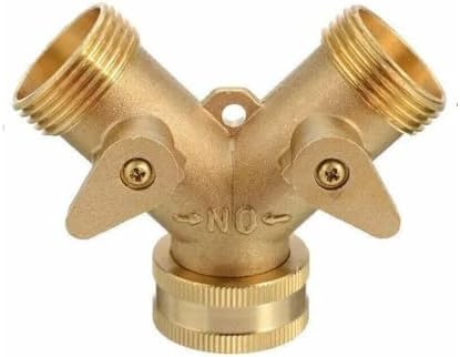 Valve Connectors Brass Hose Splitter with Solid Handle Water Garden Adapter 2 Way - Image 2