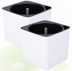 Kisangel Planter Plastic with Double Layer Design Self Watering Flower Pot Large Capacity Square and Detachable Inner Pot for Weather Condition Indoor and Outdoor Plants - Image 5