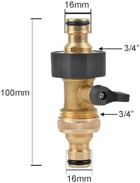 3/4 inch Thread Brass Garden Tap Irrigation 2 Way Tap Irrigation Valve Hose Pipe Splitter 2 Way Quick Connector Adapter(C) - Image 2