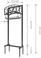 Freestanding Garden Hose Organizer with Black Powder-Coated Finish - Heavy-Duty Detachable Hose Stand Holds 150FT Hose, Includes Storage Basket & Assembly Tools for Outdoor Use - Image 3