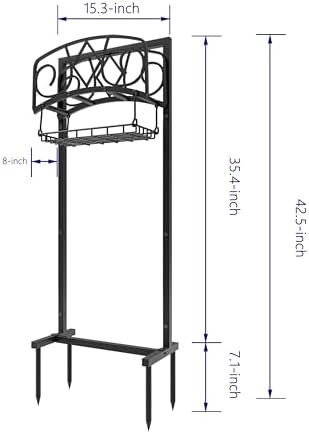 Freestanding Garden Hose Organizer with Black Powder-Coated Finish - Heavy-Duty Detachable Hose Stand Holds 150FT Hose, Includes Storage Basket & Assembly Tools for Outdoor Use - Image 3