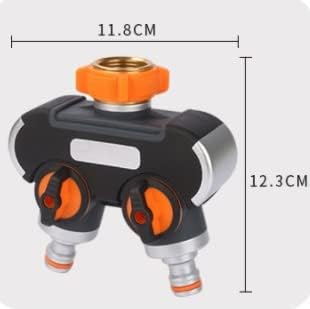 2-Way Garden Hose Connector, Faucet Adapter Attaches 2 Hoses to 1 Spigot, Faucet Connector with Valve, Garden Hose Splitter - Image 2