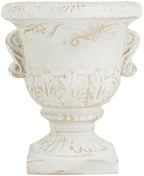 White and Gold Decorative Urn Planter, 9.4 x 10.6 Inch - Image 2