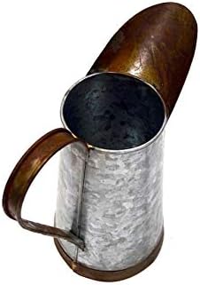 Vintage Galvanized Metal-Decorative 10.5" Inch Large Pitcher Rustic Farmhouse Flower Holder Vase - Image 2
