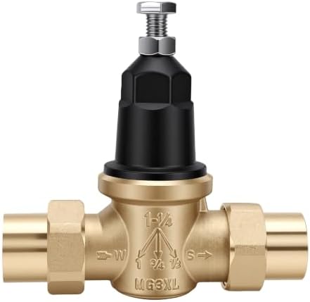 Water Pressure Reducing Valve 1 Inch Brass Dual FNPT by Odorkle