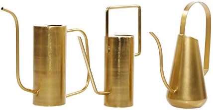Deco 79 Metal Watering Can Indoor Outdoor Planter Small Planter Pot, Set of 3 Planters 12", 12", 11"H, Gold by Unknown