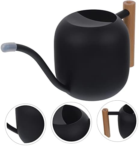 Plant Watering Can Black with Long Spout, Stainless Steel 1.2l - Image 7