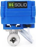 U.S. Solid 1/4 in Motorized Ball Valve, NSF Certified 304 Stainless Steel Electric Valve, Normally Closed, 9-24V AC/DC, 2-Wire Auto Return, Full Port by USSolid