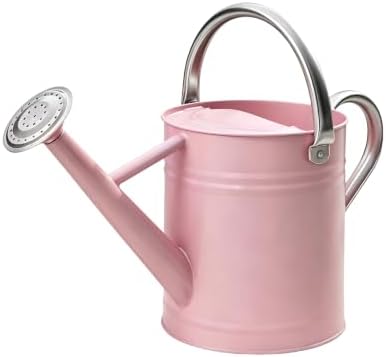 Metal Watering Can for Outdoor Plants, Watering Can Decor 1 Gallon (Pink) by SunnyTong