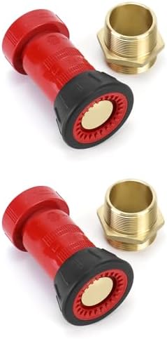 QWORK 2 Pcs Brass Fire Equipment Hex Nipple Adapter with 2 Pcs Fire Hose Nozzle- 1-1/2" Male NPT to 1-1/2" Male NST (NH), for Firefighting, Industrial & Agricultural - Image 7