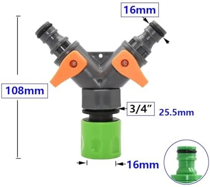 Water Tap Splitter, Garden Hose Splitter 1/2 3/4 inch Thread 2-Way Y Splitter Multicolor(Gray C) - Image 3