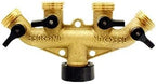 DLLTEC Qinlu-Brass Connector Hose Fitting Washers Hose End Fittings Watering Distributors,4 Way Brass Tap Adaptor Hose Valve Manifold Hose Splitter Tap Adaptors, Corrosion Resistance (Color : B) by DLLTEC