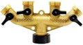 Lueao Bachangz-Brass Tubes Washers Hose End Fittings Watering Distributors,4 Way Brass Tap Adaptor Hose Valve Manifold Hose Splitter Tap Adaptors, Garden Irrigation Pipe (Color : C) by Unknown