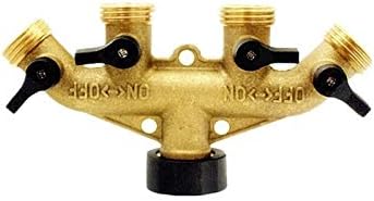 DLLTEC Qinlu-Brass Connector Hose Fitting Washers Hose End Fittings Watering Distributors,4 Way Brass Tap Adaptor Hose Valve Manifold Hose Splitter Tap Adaptors, Corrosion Resistance (Color : A) by DLLTEC