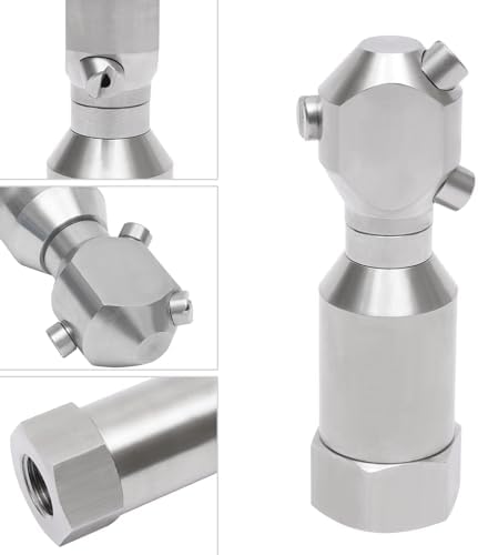 3/4" Portable Rotary Cleaning Nozzle with 3 Jet, Head Internal Thread Washing Nozzle 360° Rotating Stainless Steel Washing Spray Nozzle for Indoor/Outdoor Cleanings (1/2" Internal Thread) - Image 6