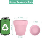 vensovo 4 Inch Peach Pink Terracotta & Clay Pots with Saucer, 6 Pack - Image 2