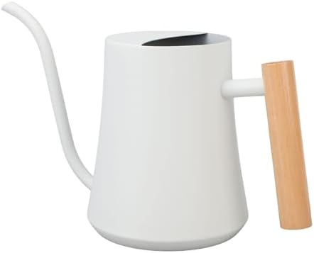Indoor Watering Can, Stainless Steel Wooden Handle Watering Pot with Long Spout, Cute Decorative Metal Gardening Small Water Ca for Hanging Plants, Wall Plants (Matte White) - Image 6
