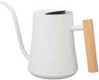 Indoor Watering Can, Stainless Steel Wooden Handle Watering Pot with Long Spout, Cute Decorative Metal Gardening Small Water Ca for Hanging Plants, Wall Plants (Matte White) - Image 6