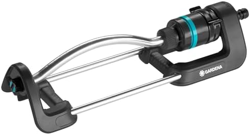 Gardena Ecoline Rectangular Sprinkler: Lawn Sprinkler for Watering Areas from 90 to 220 m², Reach of 7 to 17 m, Spray Spread of up to 13 m, Made from Recycled Material (18920-20) by Unknown