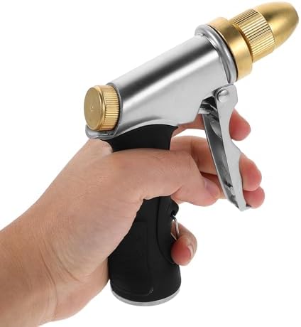 High Pressure Hose Nozzle, Copper Metal, Adjustable Spray for Plants - Image 4