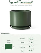 LE TAUCI 10 inch Plant Pot, Ceramic Pots for Plants, Forest Green - Image 5