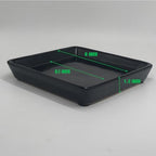 Square Ceramic Plant Saucer Tray 2 Pcs 6 7 8 Inch Black, 8" OD x6.7 ID x1.2 Deep, Sturdy Heavy Duty Glazed Planter Drip Flower pots with Catch Basin for Indoor Outdoor Plants(8" Black) - Image 2