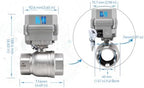 1-1/2 inch DN40 110-230VAC Normally Closed CF8/Stainless Steel 304 Manual Override Motorized Electrical Ball Valve With U.S. Plug - Image 4