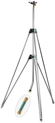 Impact Water Sprinkler 300005 on Tripod Stand, Telescopic with Long Range to 80 ft Diameter Coverage by New England Garden Tools by NewEnglandGardenTools