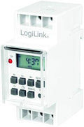 Logilink ET0010 ET0010-DIN-Rail Digital Timer and LCD for Easy Switching of e.g. neon Lights, Water heaters, Lanterns, Irrigation Systems, etc, White by Logilink