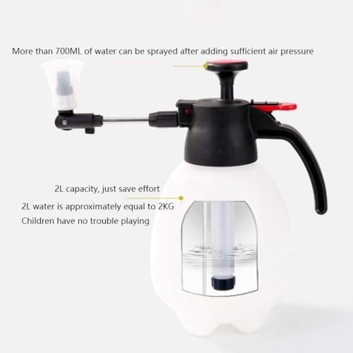 Houseplant Watering Can 2l/0.5 Gallon Capacity Hand-held Spin Spray Pot Portable Mist Nozzle Watering Can Sprayer Bottle Water Gardening Tools, White - Image 4