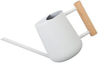 Small Watering Can for Indoor Plants Wood Handle Long Spout Water Can for Garden Flower (White) - Image 3