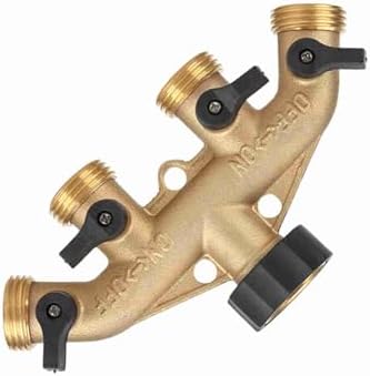 Fabater 3/4 Inch Brass 4 Way Hose Pipe Splitter with Shut Off Valves, Heavy Duty Garden Tap Connector for Irrigation, Outdoor Watering, and Multiple Hose Use - Proof Gold & Black (#2) - Image 7