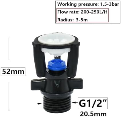 1pc 360 Degree Rotating Garden Watering Sprinkler 1/2" Male Thread Irrigation Nozzle for Farm and Lawn(D) - Image 3