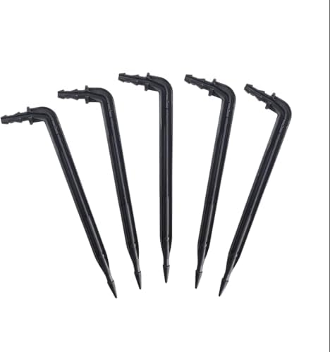 250pk 4" Angled Drip Emitter Stake, Fits 1/4" & 1/8" Tubing for Precise Watering & Irrigation, Greenhouse, Container Gardening, Home Garden, and Hydroponics Growing (250, 4" Inch Long) by OneStopOutdoor