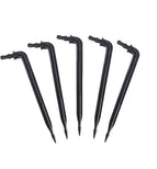 250pk 4" Angled Drip Emitter Stake, Fits 1/4" & 1/8" Tubing for Precise Watering & Irrigation, Greenhouse, Container Gardening, Home Garden, and Hydroponics Growing (250, 4" Inch Long) by OneStopOutdoor