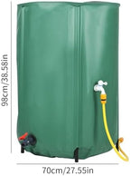 Collapsible Rain Barrel, 53/100 Gallon Portable Rain Water Collection Barrel, PVC Rainwater Collection System with Spigots and Overflow Kit, Water Barrel for Garden Water Catcher 100 - Image 2