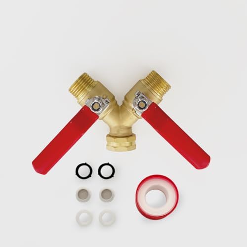 2-way brass garden hose separator, Y-valve hose separator, stainless steel long handle, 3/4 "light thread Y-valve by Unknown