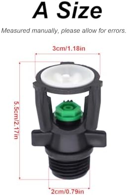 1/2-inch External Thread Automatic Rotating Spray Head, 360-Degree Mini Drip Irrigation Nozzle, for Lawn and Garden Irrigation, Green (10PCS, A) - Image 2