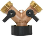 Brass 2-way Garden Tap Female 3/4 Y Irrigation Valve Water Splitter Quick Connector Hose 1 Set(BSP-B) - Image 4