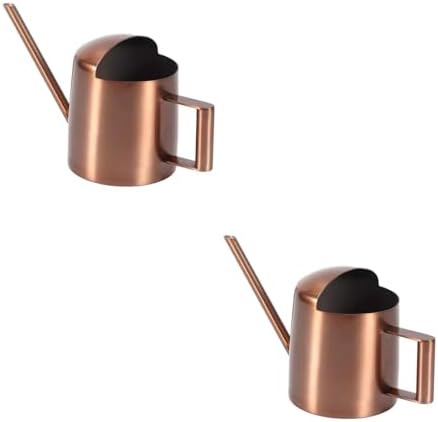 LIOOBO 2pcs Watering Can Indoor Plants Indoor Plant Accessories Water Pot for Plants Plant Water Plants Pitcher Water Can for Plants Watering Pots Light Brown Stainless Steel by LIOOBO