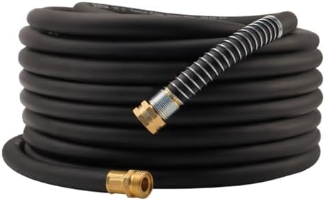 Wiseflow Garden Hose 75FT x 5/8", Heavy Duty Rubber Hose, Water Hose with Five Layered Braiding, Male Female Fittings, 1000PSI Burst, 300PSI Working for Yard, Car Wash, Pets (Black) by Unknown