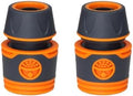 2PCS Garden Hose Quick Connectors Orange Rubber Plastic Coupling Adaptor Irrigation Car Washing Joints 1/4'' 3/8'' 1/2'' 3/4''(Cx2pcs) by Unknown