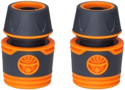 2PCS Garden Hose Quick Connectors Orange Rubber Plastic Coupling Adaptor Irrigation Car Washing Joints 1/4'' 3/8'' 1/2'' 3/4''(Cx2pcs) by Unknown