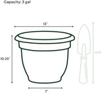 Bloem Ariana 12" Navy Round Self Watering Planter Pot - Rolled Rim Plastic Resin Indoor or Outdoor Gardening Planter with Drainage Holes, Made in USA - Image 3
