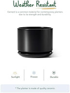 LE TAUCI 12 Inch Pots for Plants, Ceramic Planter with Saucer, Black - Image 5